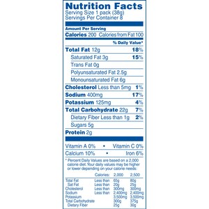 Ritz Crackers Nutrition Chart