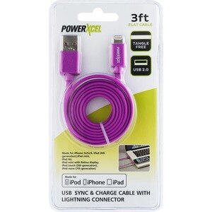PowerXcel Lightning USB Charge Cable, Purple , CVS