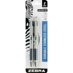 Zebra F301 Ball Point Pen Fine Point Black Ink, 2 Ct , CVS