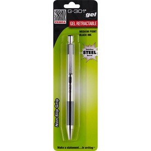 Zebra G301 Gel Retractable Pen Medium Point Black Ink - 1 Ct , CVS