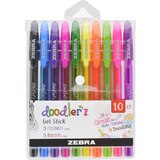Zebra Pen Doodlerz Gel Stick Pen, 1.0mm Medium, Assorted Neon Colors, 10 CT, thumbnail image 1 of 3