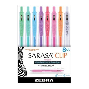 Zebra Pen Sarasa Clip Gel Fine Retractable Pen, , Assorted Milky Pastel, 8 Ct , CVS
