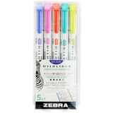 Zebra Pen Mildliner Double Ended Highlighter, Assorted Refresh Mild Set, 5 CT, thumbnail image 1 of 5