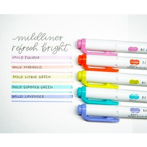 Zebra Pen Mildliner Double Ended Highlighter Assorted Refresh Mild Set 5 Ct Cvs Pharmacy