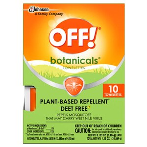 OFF Botanicals Insect Repellent Towelettes, 10 Ct , CVS