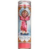 Prayer Candle, Divino Nino Jesus Pink Wax, 8", thumbnail image 1 of 3