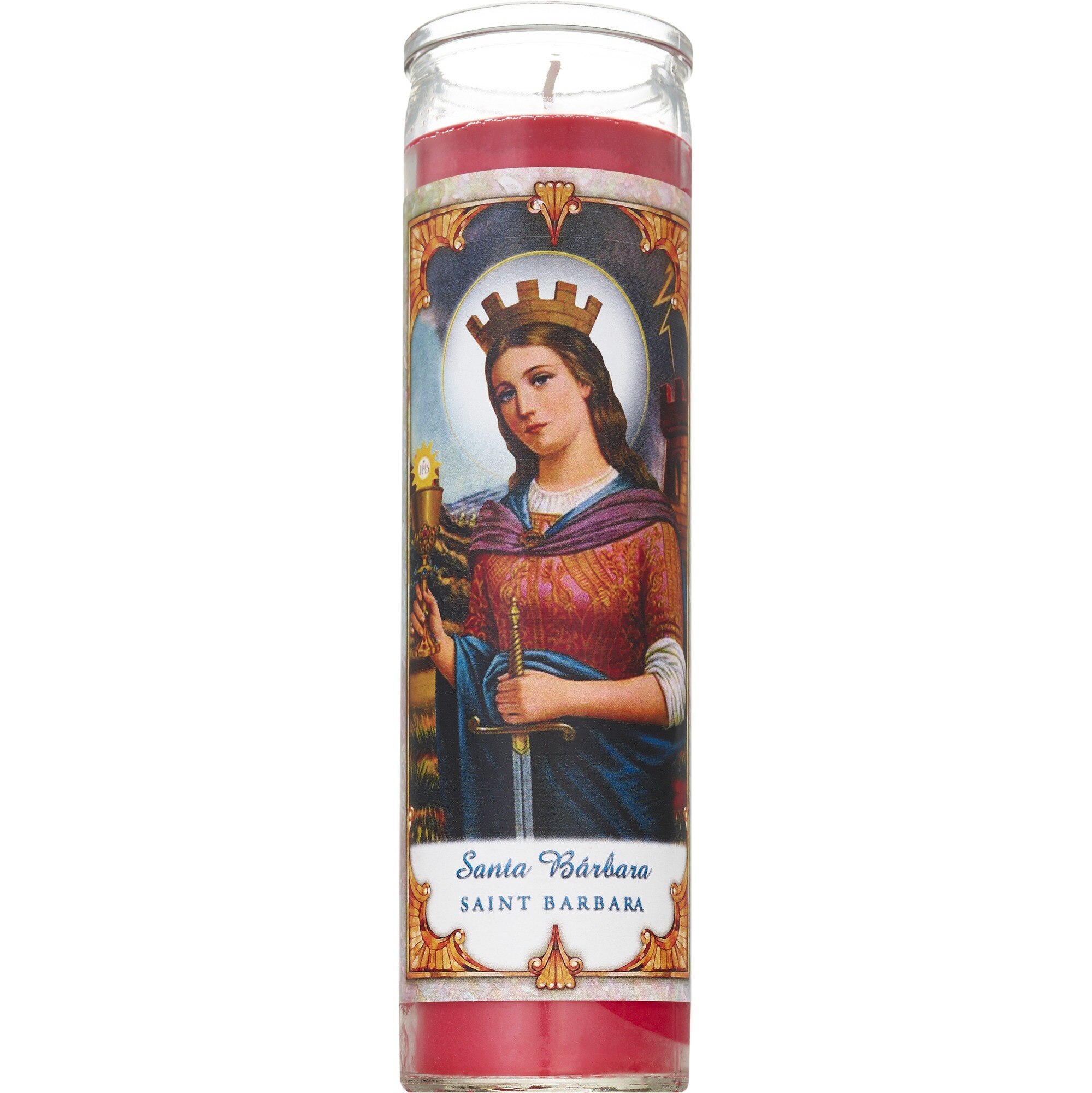 Star Candle Prayer Candle, St Barbara Red Wax, 8 , CVS
