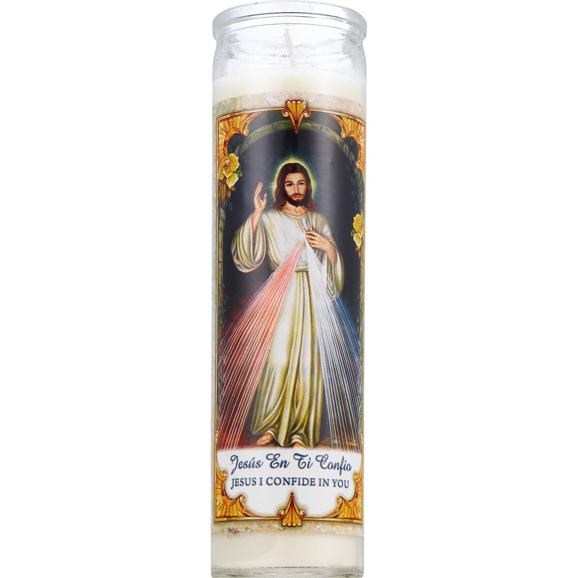 Vela para rezar, Divino Niño, rosa, 8"