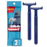Gillette Formerly Good News Plus Sensor2 Men's Disposable Razor, 2CT, thumbnail image 1 of 7