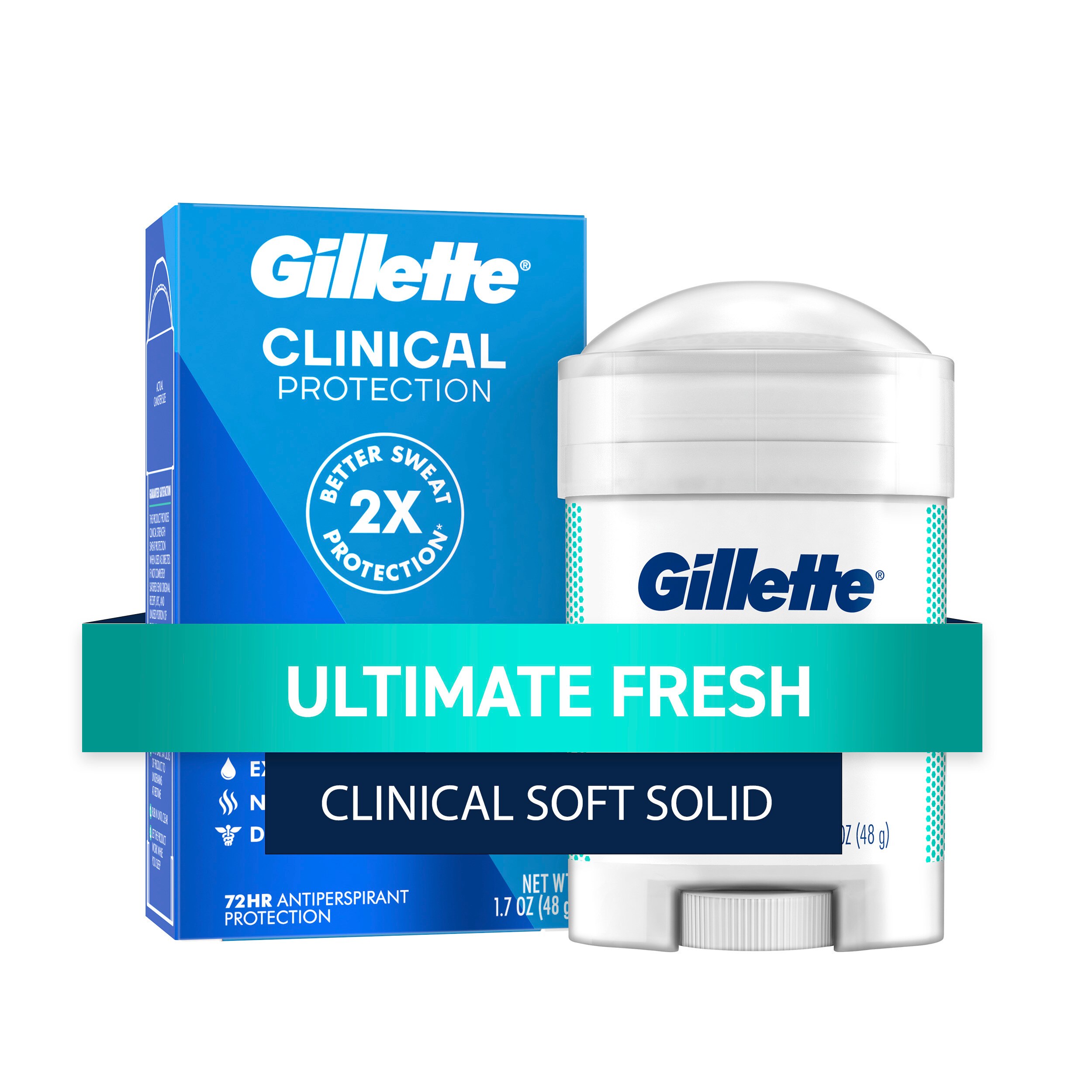 Gillette Clinical Protection Antiperspirant Deodorant Stick for Men, Ultimate Fresh, 1.7 OZ