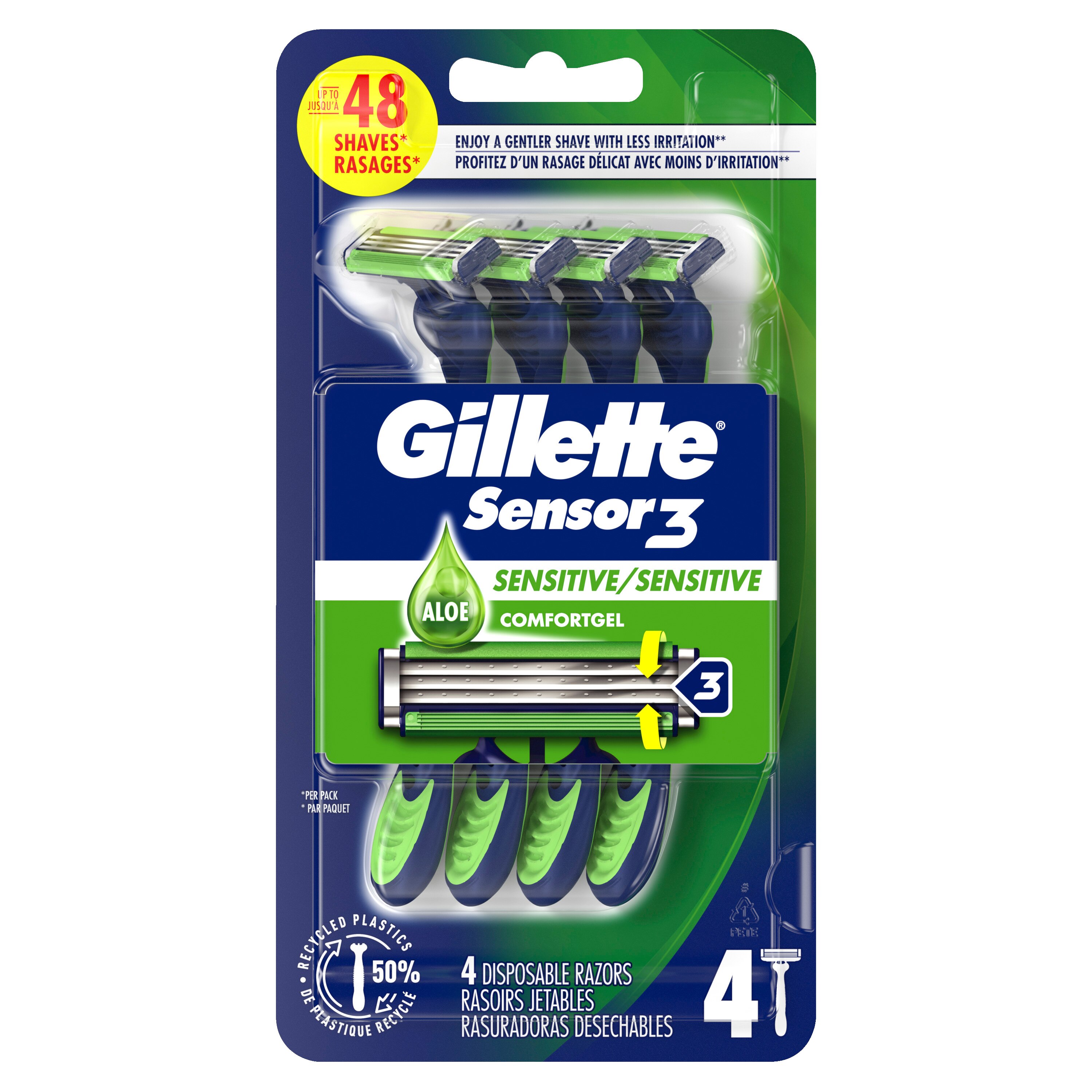 Gillette Sensor3 Sensitive Men's Disposable Razors