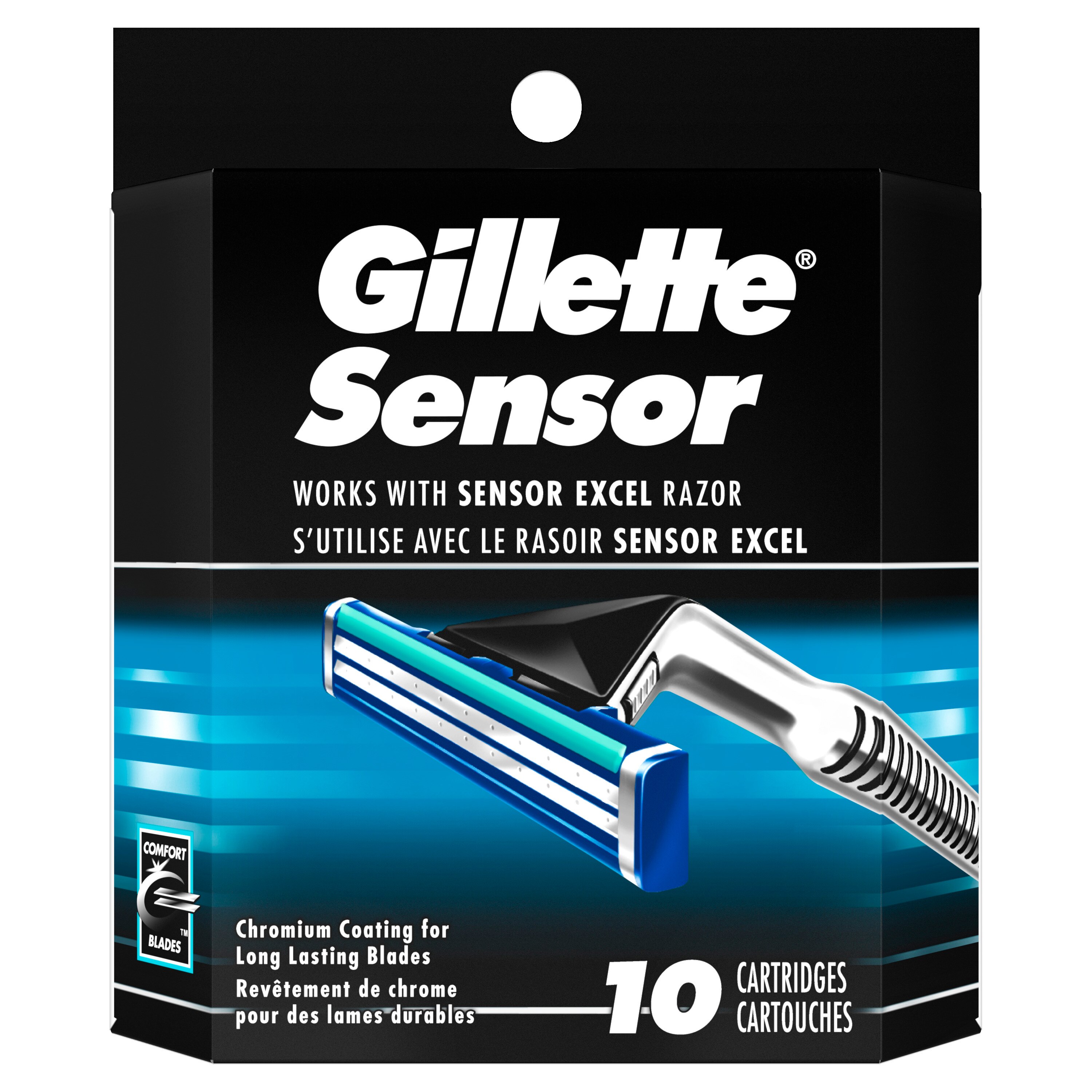 Gillette Sensor Men's Razor Blade Refills, 10/Pack