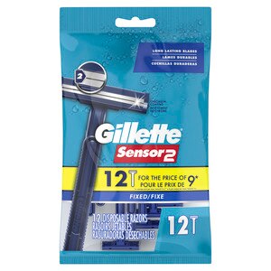 Gillette Sensor2 Base Men's Disposable Razor, 12CT