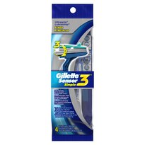 Gillette Sensor3 - Rasuradoras desechables para hombres, 4 u.