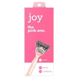  joy Razor, Handle + 2 razor blade refills (Pink) 