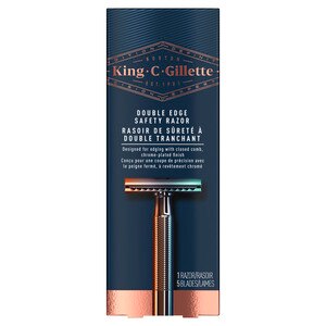 King C. Gillette Men's Double Edge Safety Razor + 5 Double Edge Refill Blades