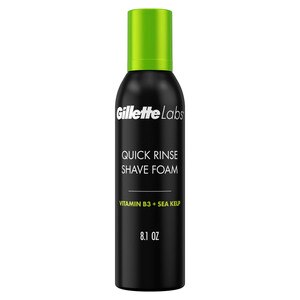 GilletteLabs Quick Rinse Lightweight Shave Foam for Men, Shaving Foam that Helps Protect the Skin, 8.1 OZ