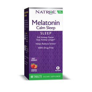 Natrol Advanced Meltonin Calm Sleep Fast Dissolve Tablets, Strawberry