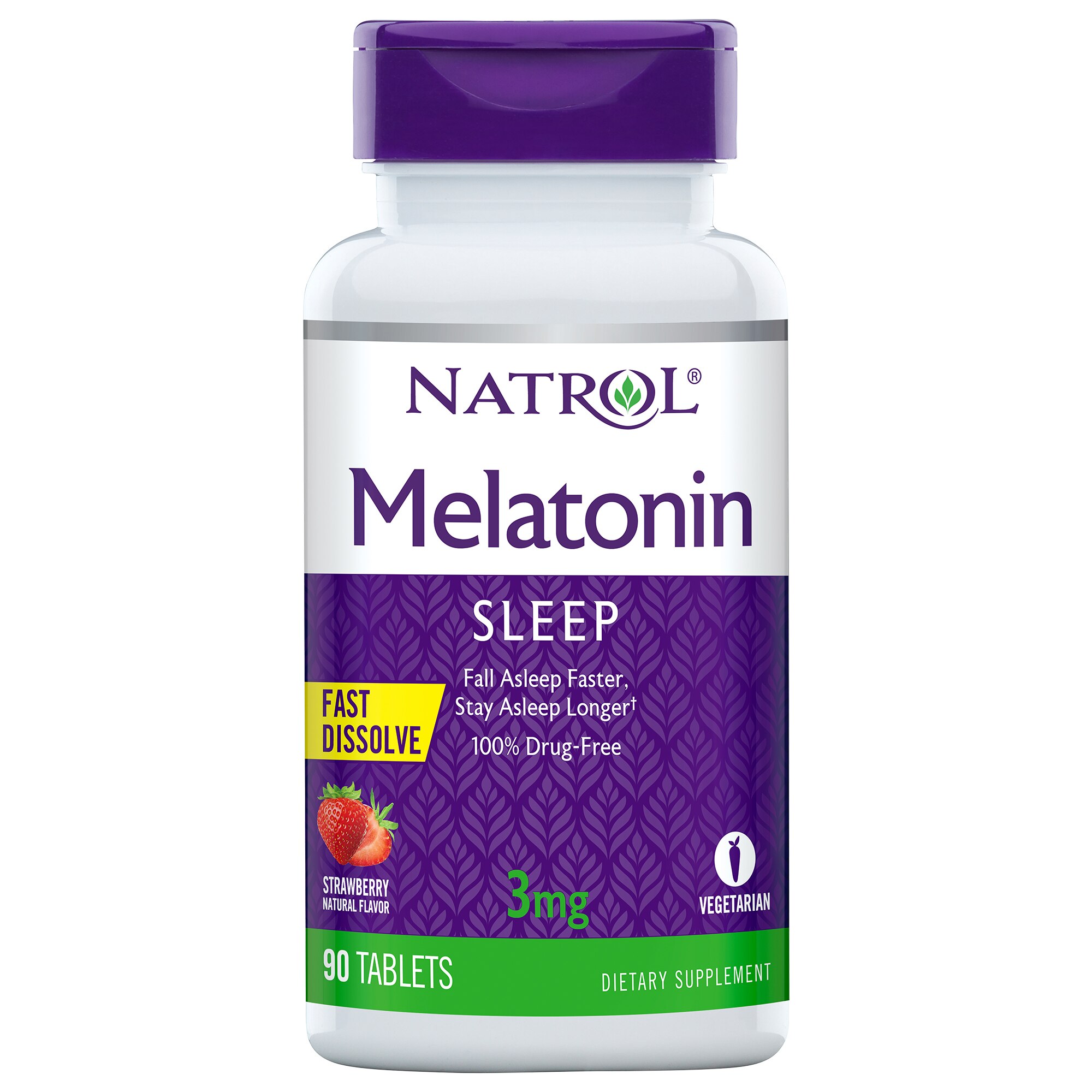 Natrol Melatonin Fast Dissolve Tablets 3mg, Strawberry 90CT