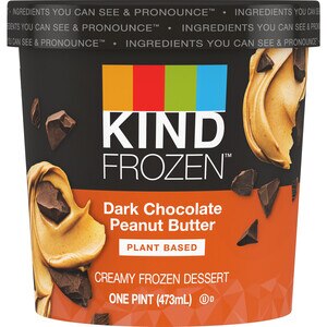  KIND FROZEN Dark Chocolate Peanut Butter Creamy Frozen Dessert Pint, Plant-Based 