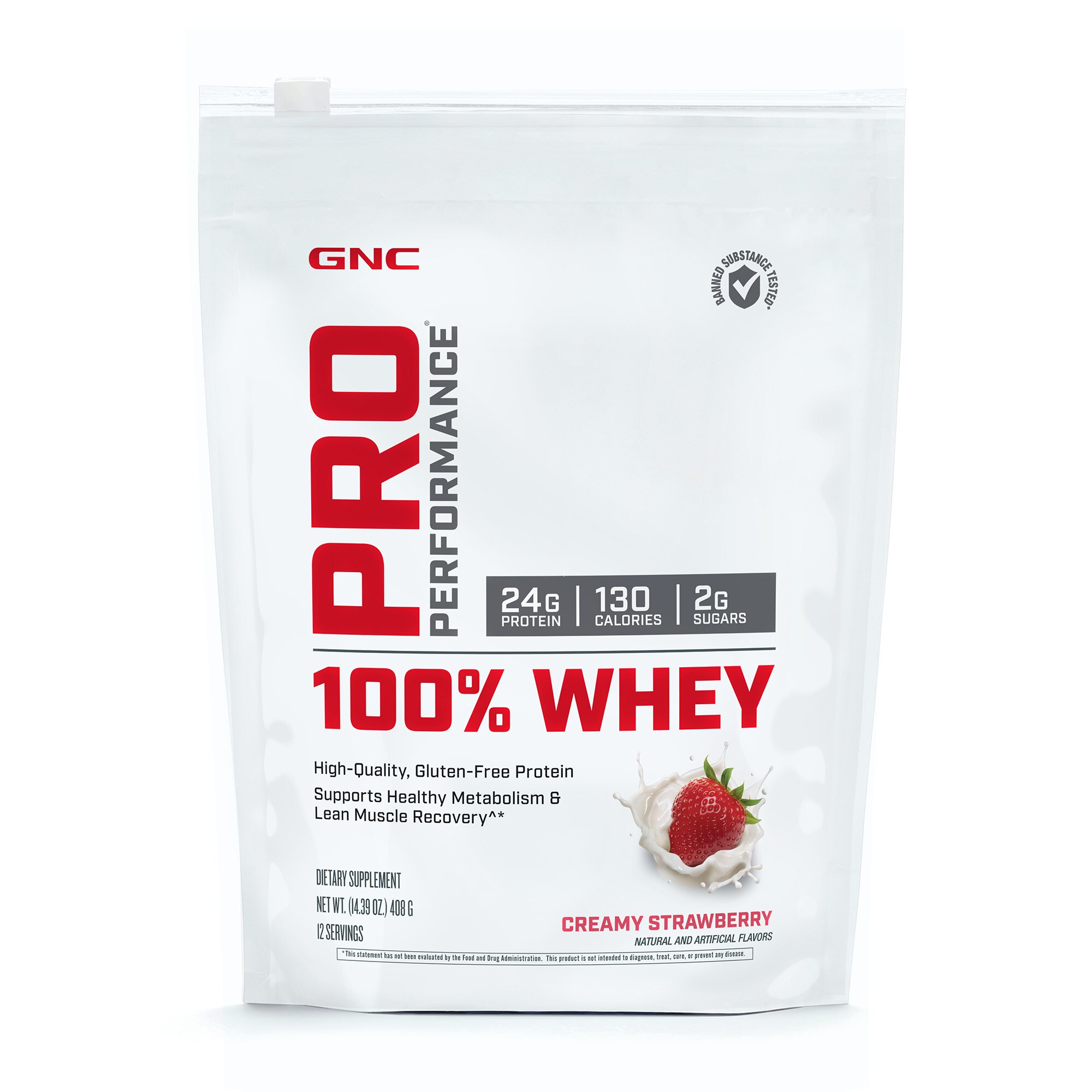 GNC Pro Performance 100% Whey Protein Powder, Creamy Strawberry, 12 Servings - 14.31 Oz , CVS