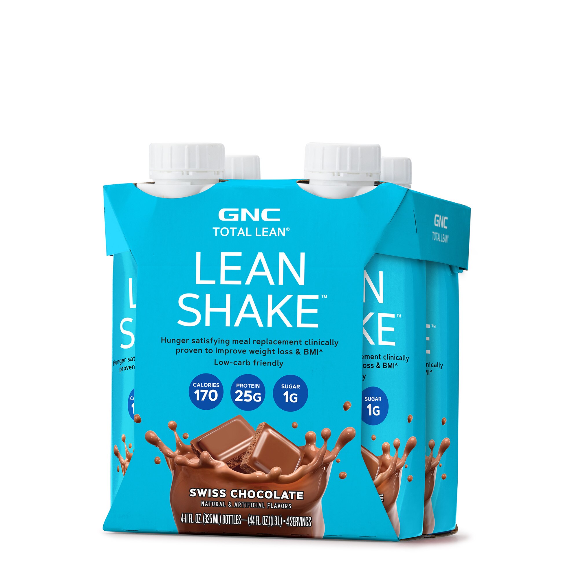 GNC Total Lean, Lean Shake, Meal Replacement Shake, Swiss Chocolate, 25g Protein, 11 Fl Oz, 4 Ct - 11 Oz , CVS