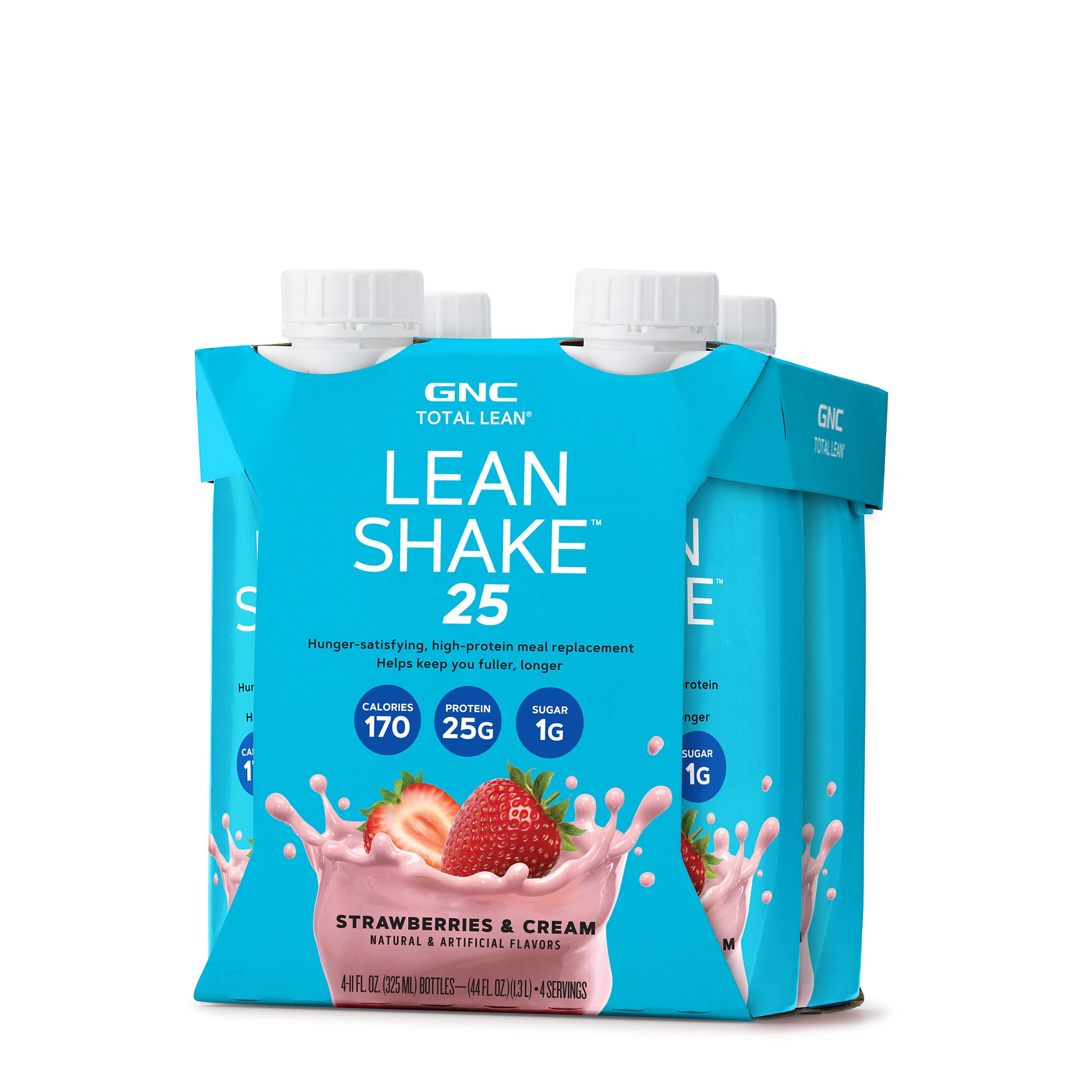 GNC Total Lean, Lean Shake Meal Replacement Shake, Strawberry, 25g Protein, 11 Fl Oz, 4 Ct - 11 Oz , CVS
