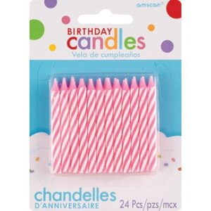 Amscan Birthday Candles, Pink, 24 Ct , CVS