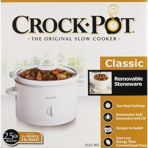 Crock Pot Slow Cooker, Classic, Round, 1.5 Quart