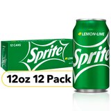 Sprite Lemon Lime Soda Soft Drinks, 12 ct, Cans, 12 oz, thumbnail image 4 of 4