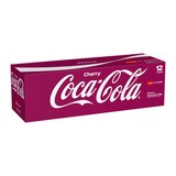 Coca-Cola Cherry Soda Soft Drink, 12 OZ Cans, 12 PK, thumbnail image 3 of 4