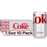 Diet Coke Soda Soft Drink, 7.5 OZ Cans, 10 PK, thumbnail image 4 of 4