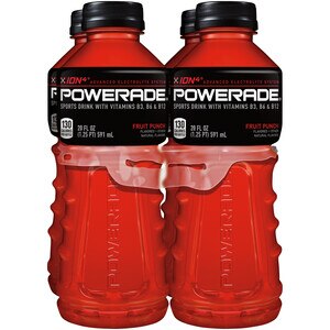 Powerade Electrolyte Enhanced Sports Drinks, Fruit Punch, 20 fl oz, 4 Pack