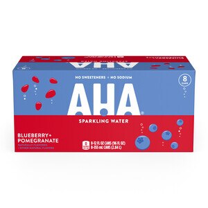 AHA Sparkling Flavored Water, 12 OZ Cans, 8 PK
