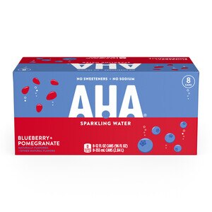 AHA Sparkling Blueberry Pomegranate Flavored Water, 12 Oz Cans, 8 Pack , CVS