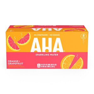 AHA Sparkling Orange Grapefruit Flavored Water, 12 Oz Cans, 8 Pack , CVS