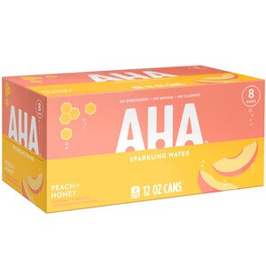 AHA Peach + Honey Sparkling Water, 8 Pack (12 Fl Oz Each) - 12 Oz , CVS