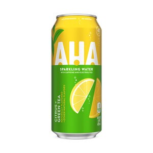 AHA Citrus + Green Tea Sparkling Water With Caffeine & Electrolytes, 16 Fl Oz - 16 Oz , CVS