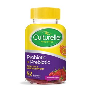 Culturelle Daily Prebiotic + Probiotic - Prebióticos y prebióticos en gomitas para adultos, Mixed Berry, 52 u.