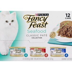 Fancy Feast - Paquete variado de comida gourmet para gatos, 3 sabores, 12-3 oz