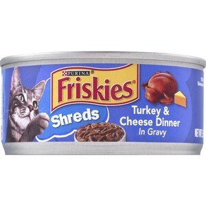  Purina Friskies Savory Shreds, Turkey & Cheese Dinner In Gravy 
