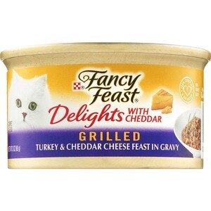 Fancy Feast Delights - Comida en salsa para gatos, grillada, Turkey & Cheddar Cheese Feast