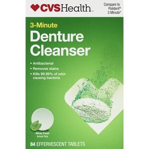 CVS Health 3-Minute Denture Cleanser Tablets, Minty Fresh, 84 Ct