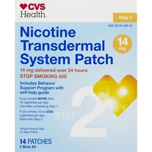 CVS Health Nicotine Transdermal System 14mg Patch, Step 2, 14 Ct