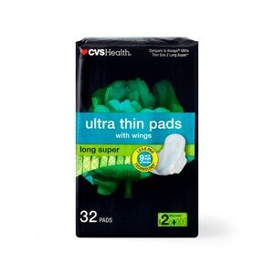 CVS Health Ultra Thin Pads Super With Wings, 32 Ct