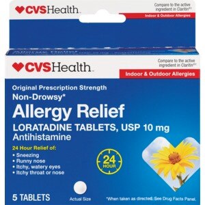  CVS Health Allergy Relief Non-Drowsy Loratadine Tablets, 10CT 