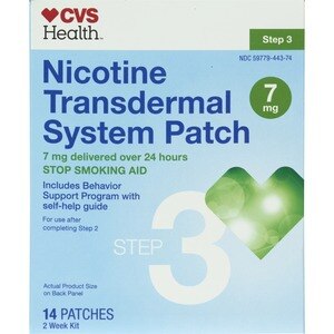 CVS Health Nicotine Transdermal System 7mg Patch, Step 3, 14 Ct