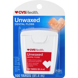 CVS Health Unwaxed Dental Floss, 91.4 M - 100 Yd