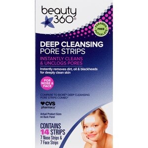 Beauty 360 Deep Cleansing Pore Strips Combo Pack For Nose And Face, 14 Ct , CVS