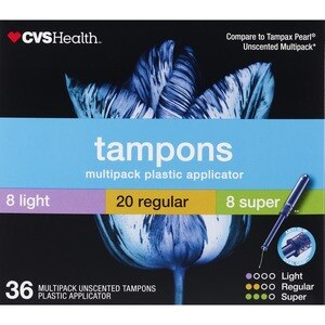 CVS Health Plastic Tampons, Unscented, Multi-Pack
